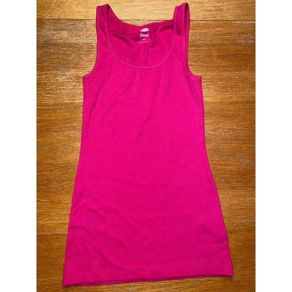 Old Navy Womens Pink Tank Top Sleeveless Ribbed Knit Size Small